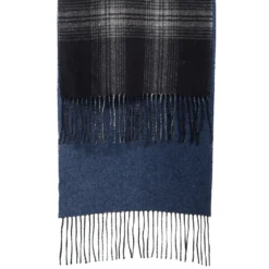 SCIARPA BICOLOR NERA IN SETA E CASHMERE Check