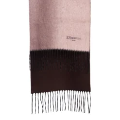 SCIARPA BICOLOR ROSA E MARRONE SCURO IN SETA E CASHMERE Tinta unita