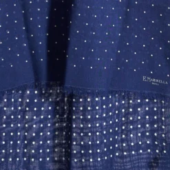 SCIARPA BLU MEDIO IN LANA E SETA Pois