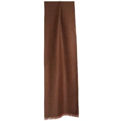 SCIARPA LOGO EM MARRONE CHIARO In lana e cashmere