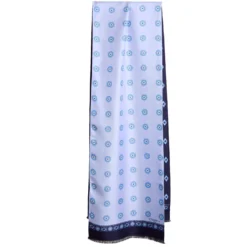 SCIARPA TUBOLARE AZZURRA IN SETA TWILL Geometric harmony