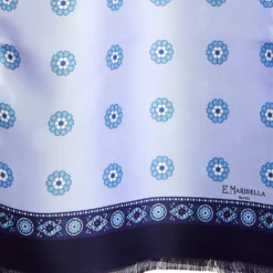 SCIARPA TUBOLARE AZZURRA IN SETA TWILL Geometric harmony