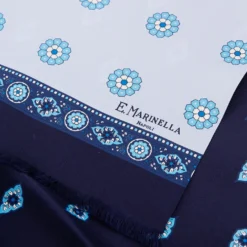 SCIARPA TUBOLARE AZZURRA IN SETA TWILL Geometric harmony