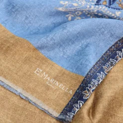 SCIARPA TUBOLARE AZZURRA IN SETA TWILL Paisley pattern