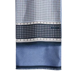 SCIARPA TUBOLARE AZZURRA IN SETA TWILL Busy pattern