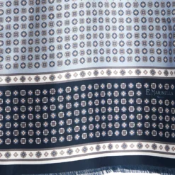 SCIARPA TUBOLARE AZZURRA IN SETA TWILL Busy pattern
