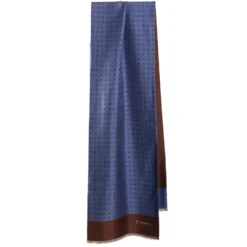 SCIARPA TUBOLARE AZZURRO POLVERE IN SETA TWILL Classic daisy