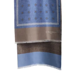 SCIARPA TUBOLARE AZZURRO POLVERE IN SETA TWILL Classic daisy