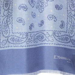 SCIARPA TUBOLARE AZZURRO POLVERE IN SETA TWILL Paisley