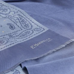 SCIARPA TUBOLARE AZZURRO POLVERE IN SETA TWILL Paisley
