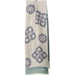 SCIARPA TUBOLARE BEIGE IN SETA TWILL Busy pattern