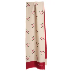 SCIARPA TUBOLARE BEIGE IN SETA TWILL Pois e fiori