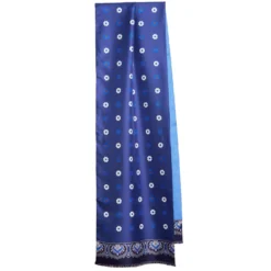 SCIARPA TUBOLARE BLU IN SETA TWILL Floral drift