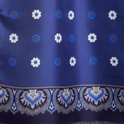 SCIARPA TUBOLARE BLU IN SETA TWILL Floral drift