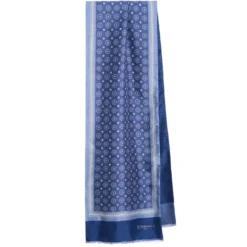 SCIARPA TUBOLARE BLU IN SETA TWILL Busy pattern