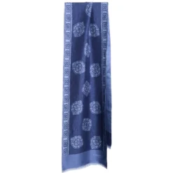 SCIARPA TUBOLARE BLU IN SETA TWILL Classic daisy