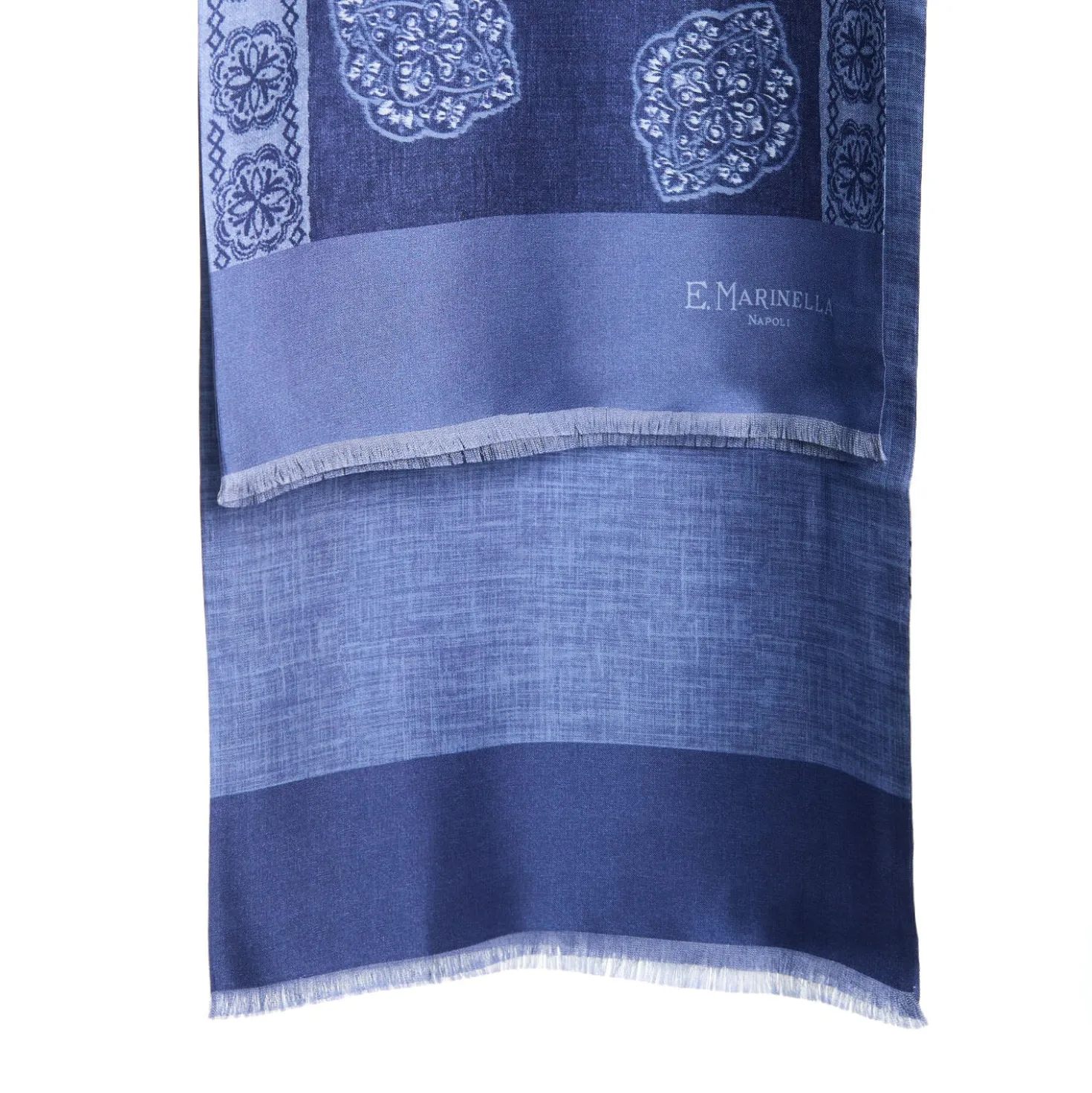 SCIARPA TUBOLARE BLU IN SETA TWILL Classic daisy