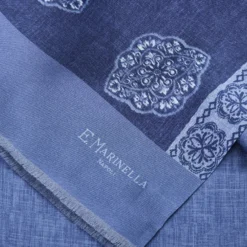 SCIARPA TUBOLARE BLU IN SETA TWILL Classic daisy