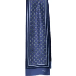 SCIARPA TUBOLARE BLU IN SETA TWILL Classic daisy