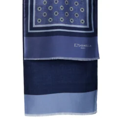 SCIARPA TUBOLARE BLU IN SETA TWILL Classic daisy