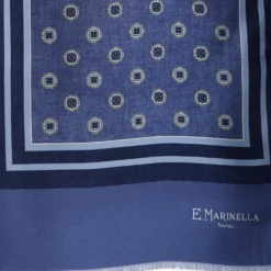SCIARPA TUBOLARE BLU IN SETA TWILL Classic daisy