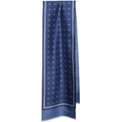 SCIARPA TUBOLARE BLU IN SETA TWILL Classic daisy