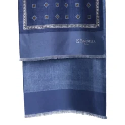 SCIARPA TUBOLARE BLU IN SETA TWILL Classic daisy