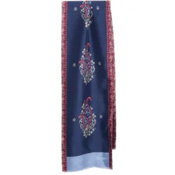 SCIARPA TUBOLARE BLU SCURO IN SETA TWILL Paisley pattern