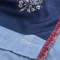 SCIARPA TUBOLARE BLU SCURO IN SETA TWILL Paisley pattern