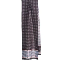 SCIARPA TUBOLARE GRIGIO SCURO IN SETA TWILL Busy pattern