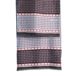 SCIARPA TUBOLARE GRIGIO SCURO IN SETA TWILL Busy pattern