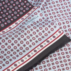 SCIARPA TUBOLARE GRIGIO SCURO IN SETA TWILL Busy pattern