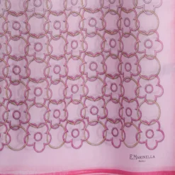 SCIARPA TUBOLARE IN VOILE DI COTONE E SETA ROSA Fiore monogram 100