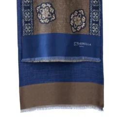 SCIARPA TUBOLARE MARRONE SCURO IN SETA TWILL Classic daisy