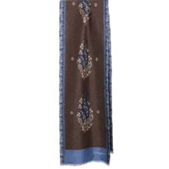 SCIARPA TUBOLARE MARRONE SCURO IN SETA TWILL Paisley pattern