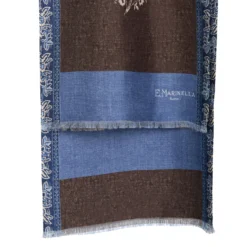 SCIARPA TUBOLARE MARRONE SCURO IN SETA TWILL Paisley pattern