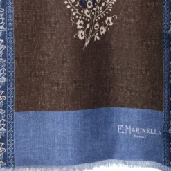 SCIARPA TUBOLARE MARRONE SCURO IN SETA TWILL Paisley pattern