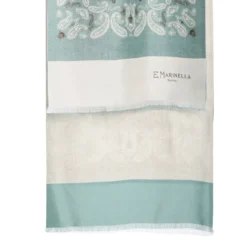 SCIARPA TUBOLARE VERDE CHIARO IN SETA TWILL Busy pattern
