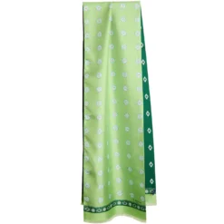 SCIARPA TUBOLARE VERDE IN SETA TWILL Geometric harmony