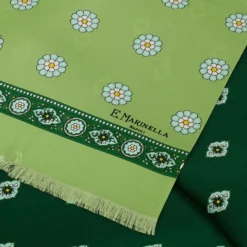 SCIARPA TUBOLARE VERDE IN SETA TWILL Geometric harmony