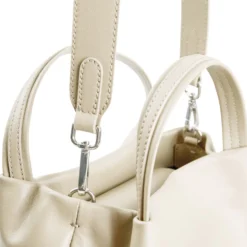 SOFT MINI BAG BEIGE POLVERE In pelle liscia