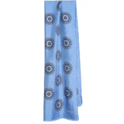 STOLA AZZURRA IN SETA MADDER Collezione floreale