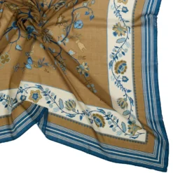 STOLA BEIGE 140 IN LANA E CASHMERE Albero della vita