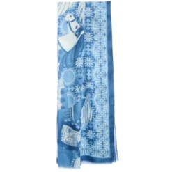 STOLA BLU IN CASHMERE Collezione elefanti