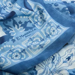 STOLA BLU IN CASHMERE Collezione elefanti