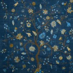 STOLA BLU 140 IN LANA E CASHMERE Albero della vita