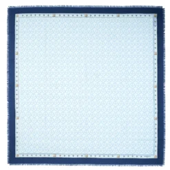 STOLA BLU 115 IN LANA, SETA E CASHMERE Fiori d’archivio