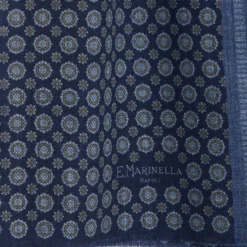 STOLA BLU SCURO In lana con decorazioni floreali