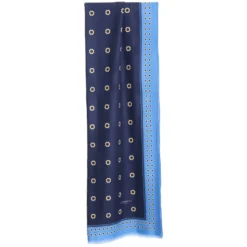 STOLA BLU SCURO IN LANA Decorazioni floreali