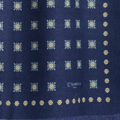 STOLA BLU SCURO IN LANA Decorazioni floreali